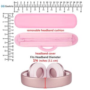 Geekria NOVA Hook and Loop Headband Cover + Headband Pad Set/Headband Protector with Zipper/DIY Installation No Tool Needed, Compatible with Bose Beats JBL Sony Hyperx Headphones (Pink)