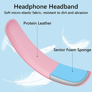 Geekria NOVA Hook and Loop Headband Cover + Headband Pad Set/Headband Protector with Zipper/DIY Installation No Tool Needed, Compatible with Bose Beats JBL Sony Hyperx Headphones (Pink)