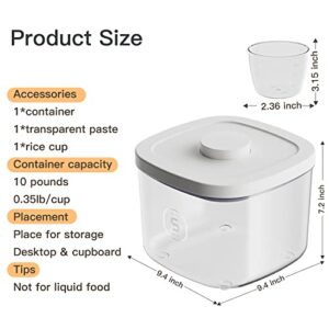 LivLab 10 Lbs Storage Container Bin Rice Dispenser with Measuring Cup Food Cereal Container Bins Household for Kitchen Pantry Organization