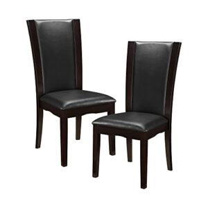 andmakers mesilla espresso finish dark brown faux leather dining chair (set of 2)