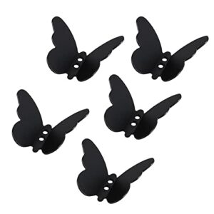 surakey wall hooks 5 pcs,coat hooks, stainless steel hook, luggage key hook, bathroom kitchen dining room,indoor and outdoor hooks butterfly clothes hook towels wall hook decoration, black