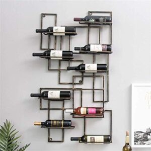 Stylish Simplicity 108Cm Wall Mounted Wine Bottles Holder,Metal Iron Wall Wine Bottle Rack Organizer,Holder 10 Bottles, PIBM, Bronzy