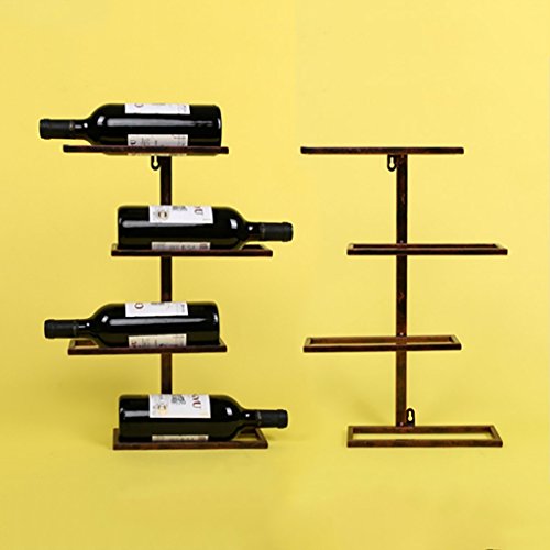 Stylish Simplicity Wrought Iron Wine Rack, Home Wall Hanging Wine Rack, Bar Counter Creative Wine Cabinet Decoration, PIBM, Brown, 45CM