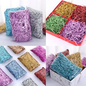 Glitter Raffia Grass, 50 Grams Shiny PP Raffia Shredded for Gift Baskets Gift Box Filler Confetti Raffia Paper for Easter Basket Gift Packaging Filling (Black)