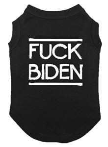 fuck biden - funny anti democrat dog shirt (black, 3x-large)