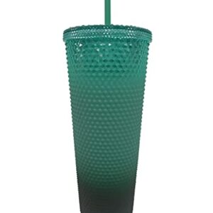 Starbucks Green Gradient Studded Acrylic Tumbler Fall Winter Holiday 2022 (24 oz - Venti)
