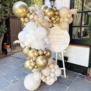 Ivory White Balloons 85pcs Ivory White Balloons Garland Arch Kit 5/10/12/18 Inch Different Sizes White Matte Latex Balloons for Birthday Party Decorations Baby Shower Wedding Graduation Balloons