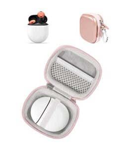 getgear earbuds case compatible with google pixel buds a-series, pixel buds pro (pink)