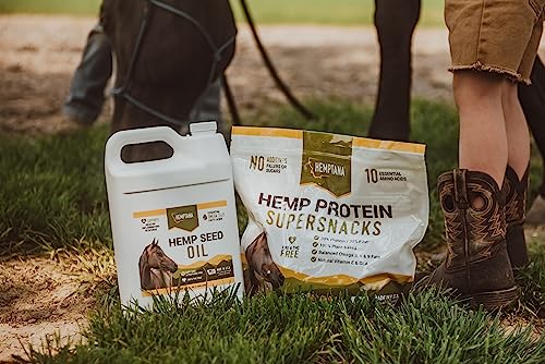 Hemptana Equine Hemp Seed Oil - Natural Support for Inflammation, Immune Support, & Gut, Coat, Hoof & Joint Health - Cold Pressed & Non GMO - Made in The USA - (1 Gal)