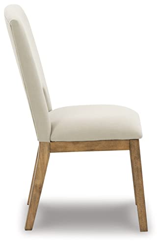 Signature Design by Ashley Dakmore Dining Upholstered Side Chair, 2 Count, Light Brown & Beige