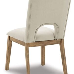 Signature Design by Ashley Dakmore Dining Upholstered Side Chair, 2 Count, Light Brown & Beige