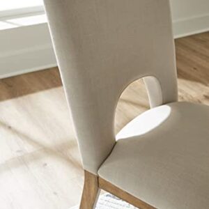 Signature Design by Ashley Dakmore Dining Upholstered Side Chair, 2 Count, Light Brown & Beige