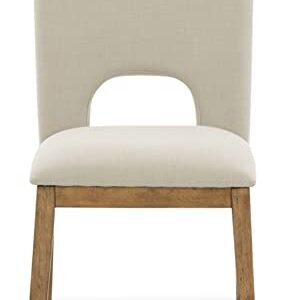 Signature Design by Ashley Dakmore Dining Upholstered Side Chair, 2 Count, Light Brown & Beige