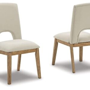 Signature Design by Ashley Dakmore Dining Upholstered Side Chair, 2 Count, Light Brown & Beige