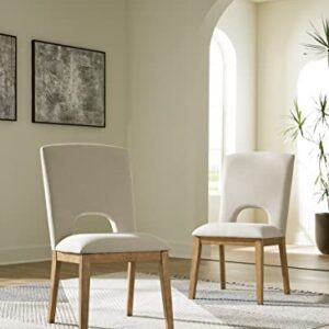 Signature Design by Ashley Dakmore Dining Upholstered Side Chair, 2 Count, Light Brown & Beige