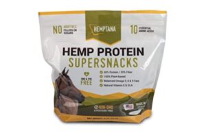 hemptana hemp protein supersnacks for horses - horse treats to support digestive, cognitive, & joint health - improved equine stress response – high protein horse supplement - (4 lbs)