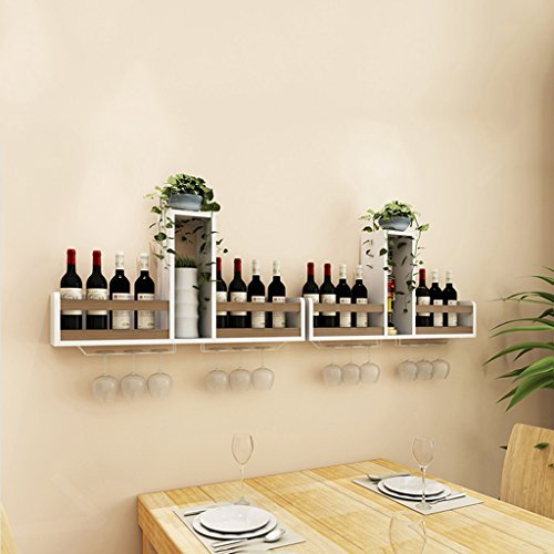 Stylish Simplicity Wine Cabinet Wall Hanging Wine Rack Wine Shelf Restaurant Wine Holder, PIBM, Wood Color