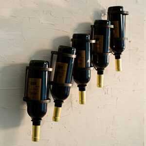 Stylish Simplicity Wallmounted Wine Rack Metal Bottle Holder Black Retro Creative Wall Decoration, PIBM