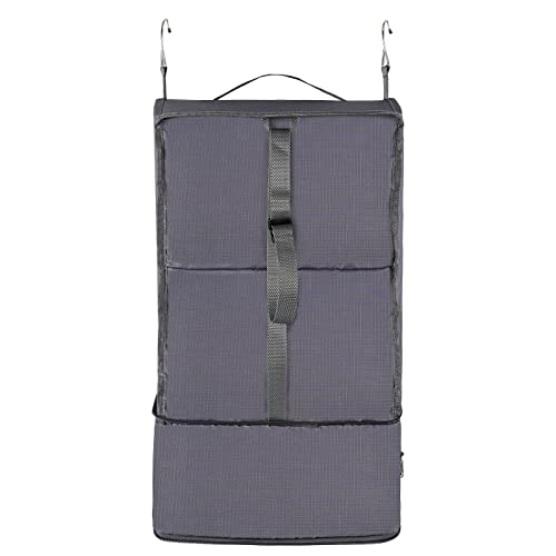 Surblue Hanging Shelves Travel Storage Bag Compression Packing Cube for Suitcase Collapsible with Extension Layer Large Capacity, Grey