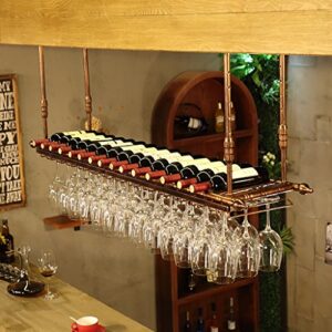 stylish simplicity wine rack cup holder bar counter hanging wine glass holder, pibm, bronze, 100 * 30cm