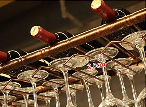 Stylish Simplicity Wine Rack Cup Holder Bar Counter Hanging Wine Glass Holder, PIBM, Bronze, 100 * 30cm