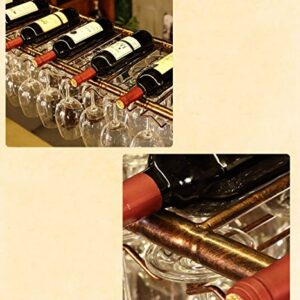 Stylish Simplicity Wine Rack Cup Holder Bar Counter Hanging Wine Glass Holder, PIBM, Bronze, 100 * 30cm