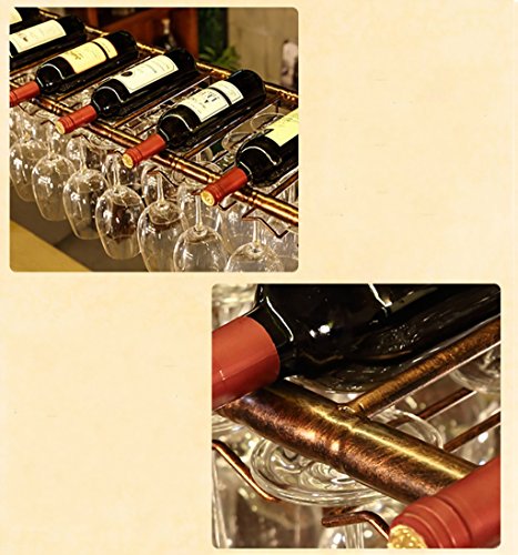 Stylish Simplicity Wine Rack Cup Holder Bar Counter Hanging Wine Glass Holder, PIBM, Bronze, 100 * 30cm