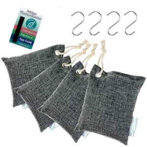 hands on hygiene bamboo charcoal air purifier bags (grey) plus free fridge thermometer