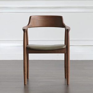 EODNSOFN Scandinavian Minimalist President Chair Dining Room Negotiation Book Chair Art Solid Wood Dining Chair Backrest Home