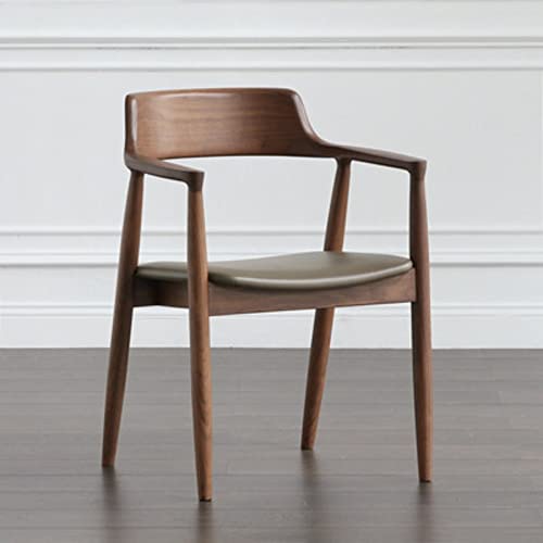 EODNSOFN Scandinavian Minimalist President Chair Dining Room Negotiation Book Chair Art Solid Wood Dining Chair Backrest Home