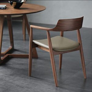 EODNSOFN Scandinavian Minimalist President Chair Dining Room Negotiation Book Chair Art Solid Wood Dining Chair Backrest Home