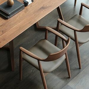 EODNSOFN Scandinavian Minimalist President Chair Dining Room Negotiation Book Chair Art Solid Wood Dining Chair Backrest Home