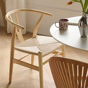 EODNSOFN Nordic Solid Wood Rattan Dining Chairs for Dining Room Household Backrest Rattan Chair Designer Leisure Tea Room Home Chair (Color : E, Size : 1code)