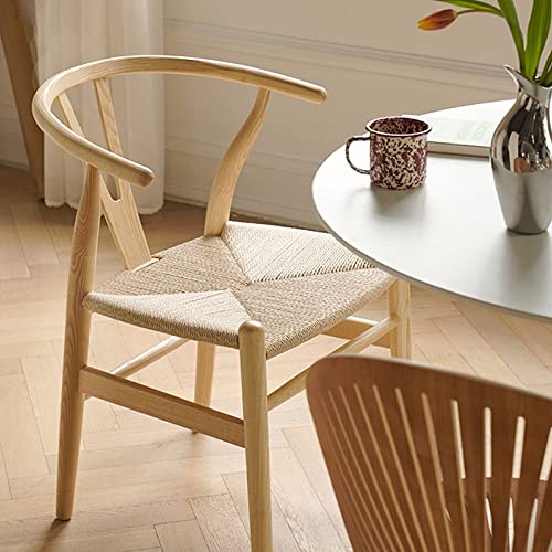 EODNSOFN Nordic Solid Wood Rattan Dining Chairs for Dining Room Household Backrest Rattan Chair Designer Leisure Tea Room Home Chair (Color : E, Size : 1code)