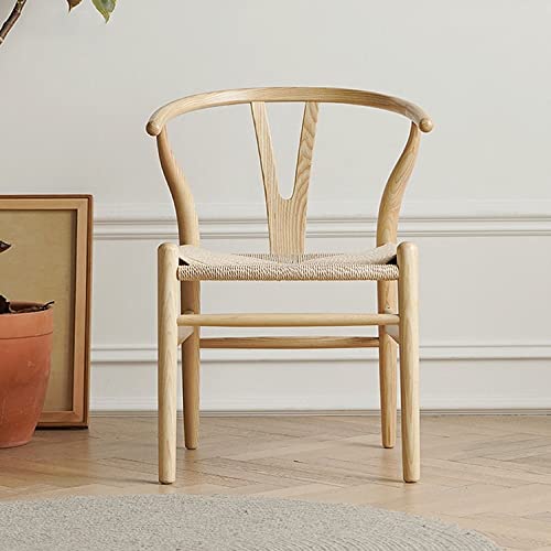 EODNSOFN Nordic Solid Wood Rattan Dining Chairs for Dining Room Household Backrest Rattan Chair Designer Leisure Tea Room Home Chair (Color : E, Size : 1code)