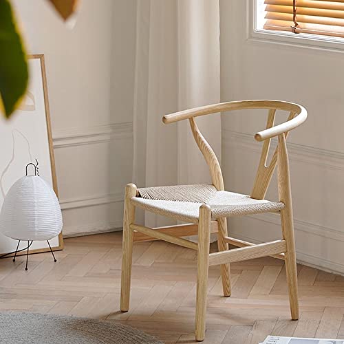 EODNSOFN Nordic Solid Wood Rattan Dining Chairs for Dining Room Household Backrest Rattan Chair Designer Leisure Tea Room Home Chair (Color : E, Size : 1code)