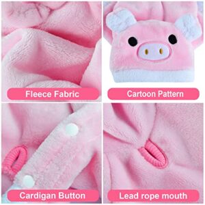 Dog Pajamas for Small Dog Boy Girl Fleece Puppy Pjs Jammies 4 Leg Dog Clothes for Chihuahua Yorkie Fall Winter Warm Onesies Jumpsuit Clothing for Pet Dogs Sweater Male Female (X-Small (3-4 Ib), Pink)