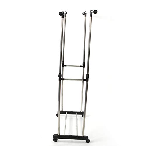 Vasitelan Rolling Clothes Rack on Wheels, Stainless Steel Clothing Rack for Hanging Clothes, Garment Rack (Style 1)