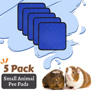 Tierecare 5 Pack Guinea Pig Cage Liner Washable Guinea Pig Pee Pad Fast Absorption Bunny Bedding Soft Hamster Bed Cage Accessories for Small Animals