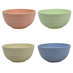 epahi unbreakable cereal bowls set of 4, 26 oz microwave dishwasher safe bowls reusable wheat straw bowls for serving soup, oatmeal, pasta and salad
