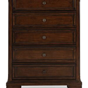 Signature Design by Ashley Brookbauer Traditional 5 Drawer Chest, Dark Brown