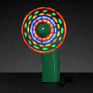flashingblinkylights led light up mini fan with green handle