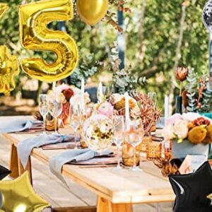 45th Birthday Decorations Black Gold for Men Women, 45th Birthday Banners Number 45 Birthday Balloons Star Foil Confetti Balloons for Cheers to 45 Years Old Birthday Party Decorations(45th)