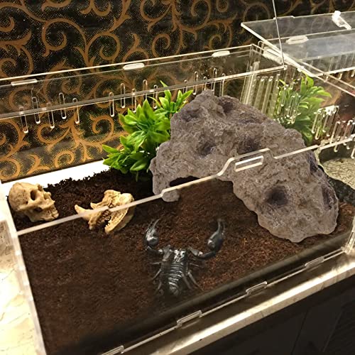 Reptile Hide Rock, Terrarium Decor Hideout Cave for Bearded Dragon, Turtle, Gecko, Lizard, Tortoise Habitat Accessories