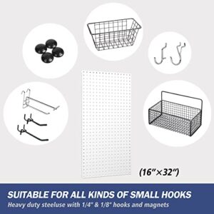 TIDIHAUSET Pegboard, Tool Storage Panel Board Rack for Storage, 16in x 32in Wall Organizer in Silver