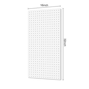TIDIHAUSET Pegboard, Tool Storage Panel Board Rack for Storage, 16in x 32in Wall Organizer in Silver