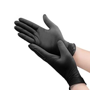 OWell Black Disposable Nitrile Gloves, 100 Ct | X-SMALL | Disposable Gloves Extra Small, 4mil, Disposable Latex Free Gloves, Powder Free Food Safe Gloves, Medical Exam Gloves (100 Count)