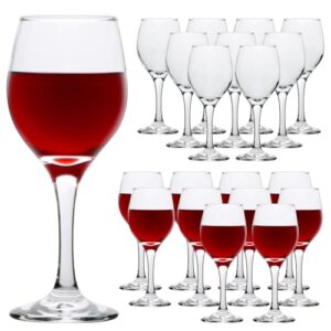 qappda white wine glasses set of 20,small red wine glasses 8 oz,durable premium glass stemware clear lead-free goblet for wedding,parties,home bar