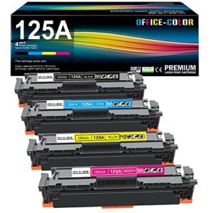 125a toner cartridges 4-pack replacement for hp color laserjet cm1312nfi cm1312 mfp ,color laserjet cp1215, cp1515, cp1518ni printer ink (black,cyan, magenta, yellow)