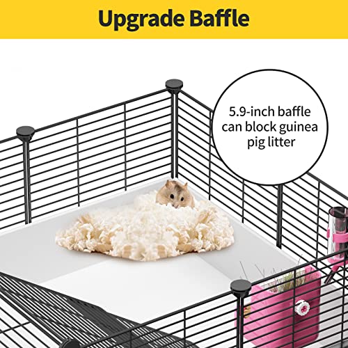 Eiiel Guinea Pig Cages,Indoor Habitat Cage with Waterproof Plastic Bottom,Playpen for Small Pet Bunny, Turtle, Hamster, black, EL-440+442+443 C